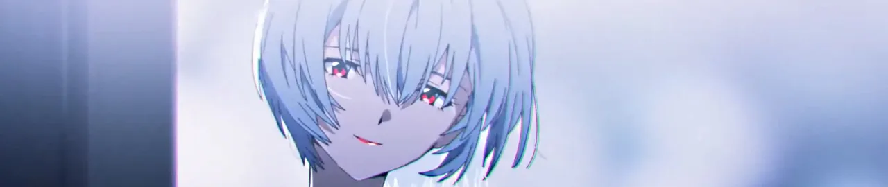 Ilustração detalhada de Rei Ayanami em estilo anime, celebrando o vigésimo aniversário do Studio Khara