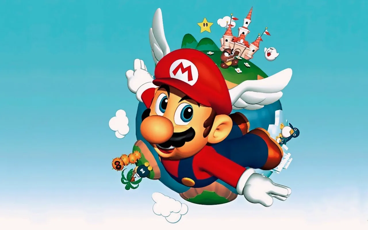 Cena do jogo Super Mario 64