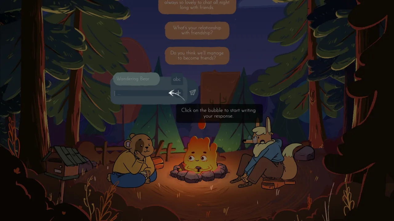 Cena do jogo Fireside Feelings