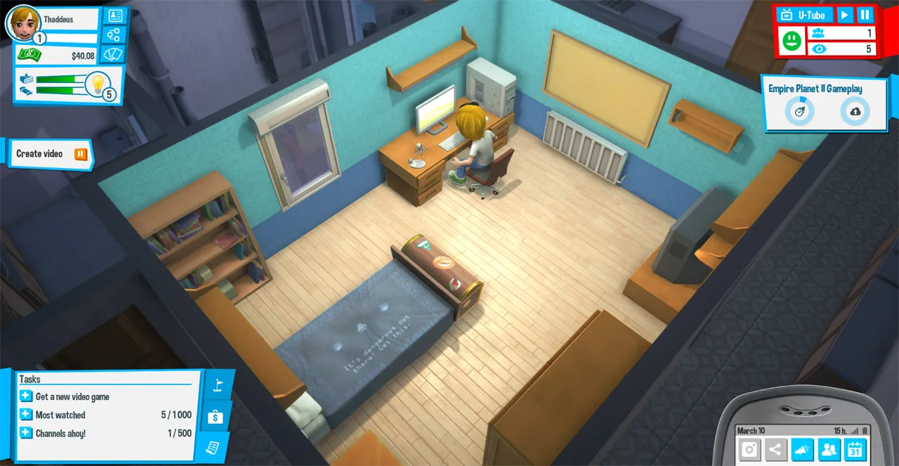 Pessoa faz agachamento com halteres, segurando shake de proteína enquanto um sapo gigante observa