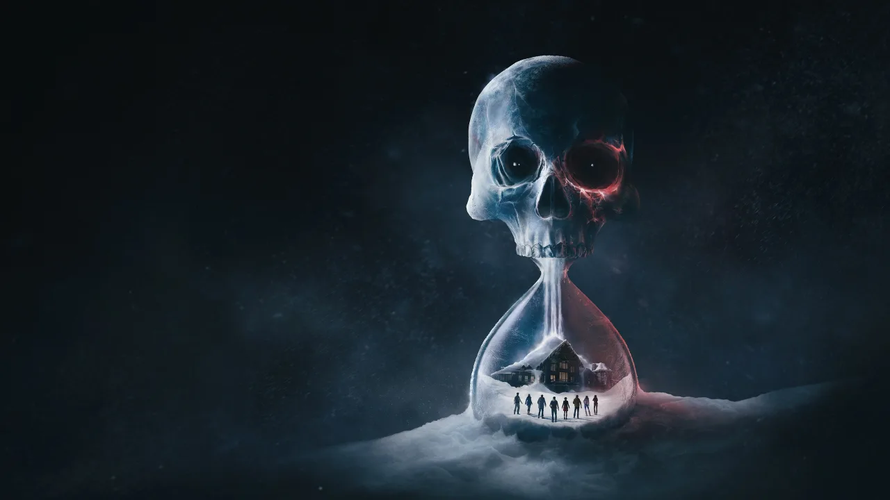 Atleta na esteira, vestindo camiseta do Until Dawn 2, segurando controle PS5 e garrafa de água