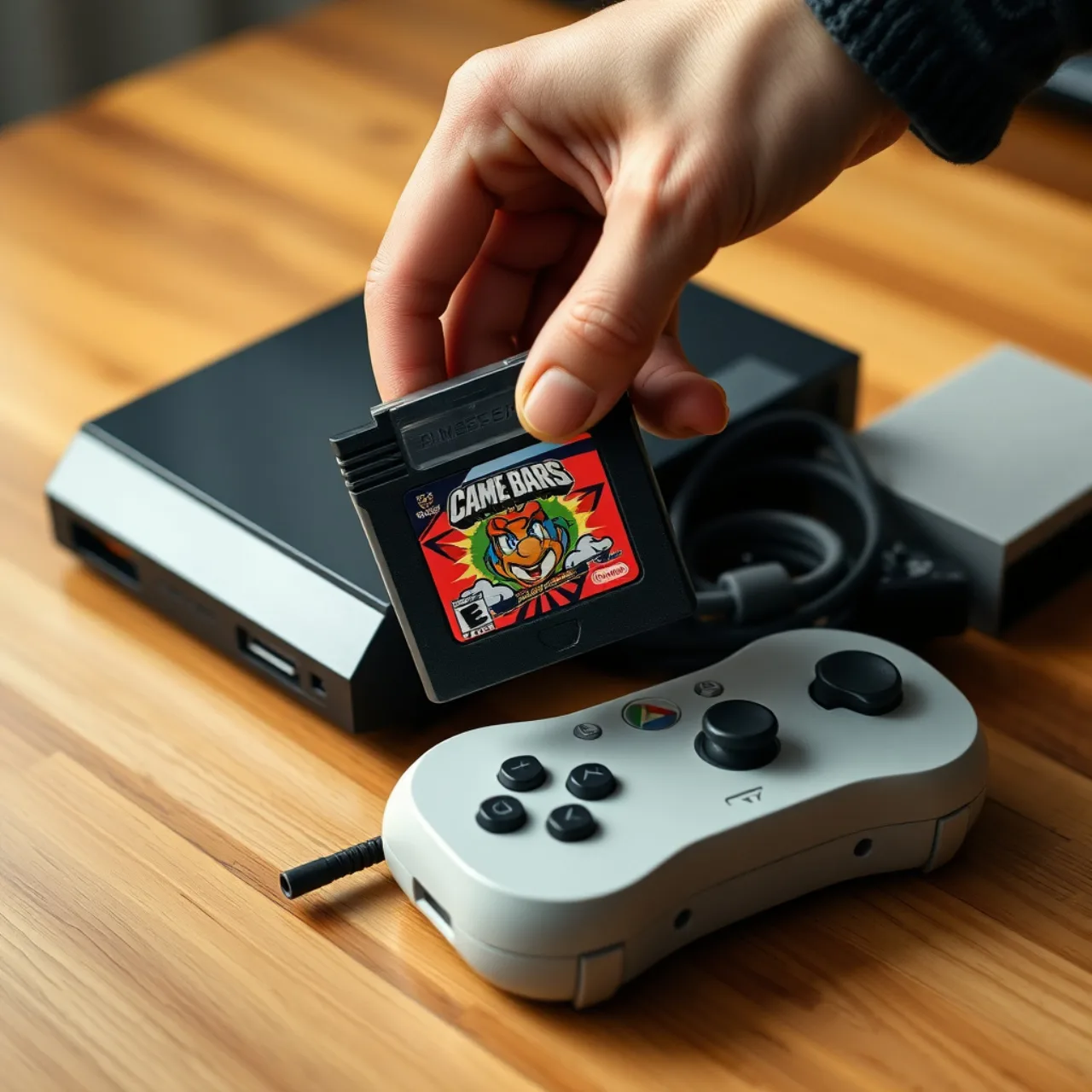 Jogador em roupa esportiva segurando o Switch 2, ao lado de um copo de água e barra de proteína