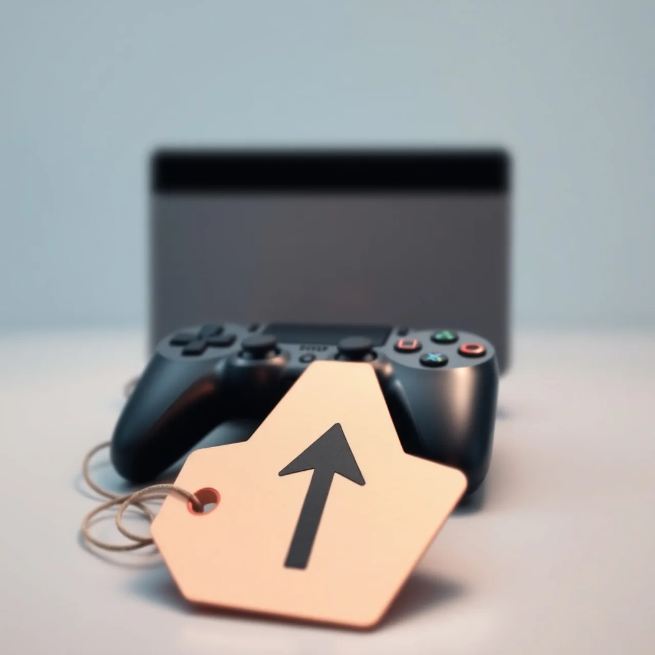 Controlador Xbox sobre caixa preta com etiquetas de preço, ao lado de um calendário marcando 1º de agosto