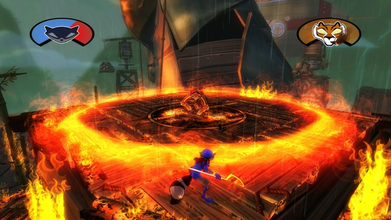 Cena do jogo Sly Cooper