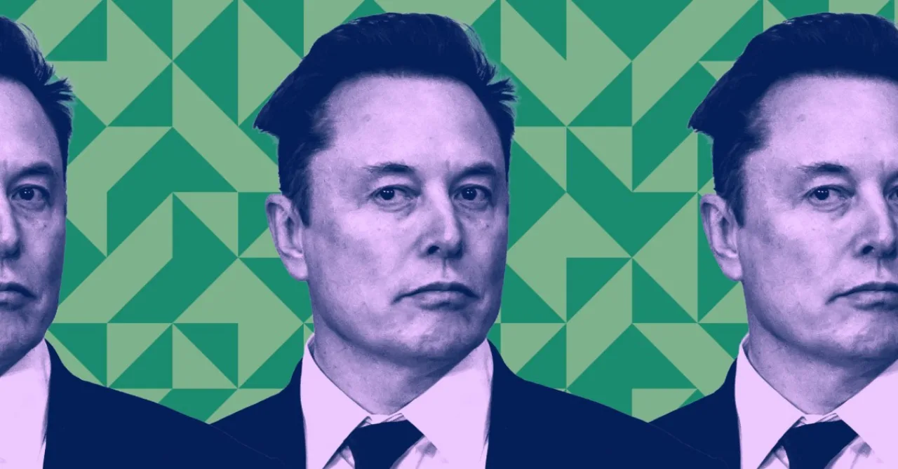 Pessoa correndo numa esteira enquanto segura um boné da SpaceX e um cartaz do partido Restore Britain ao fundo