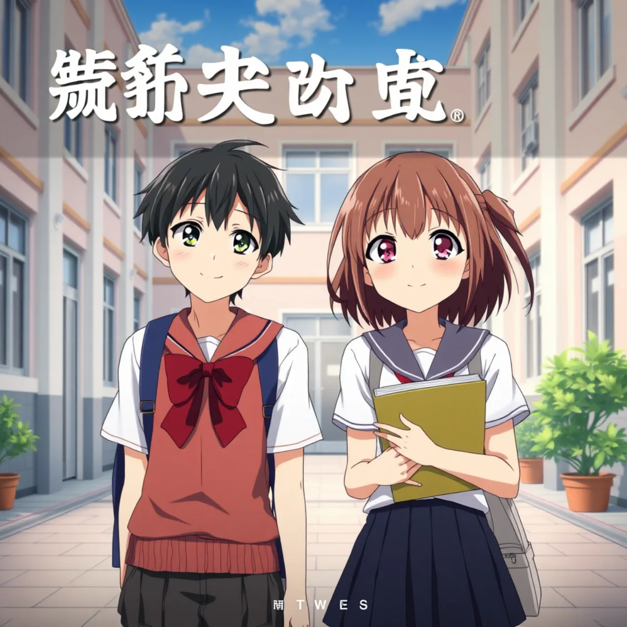 Jovem em roupa esportiva faz alongamento ao lado de um poster colorido do anime “The Salty Koharu Has a Soft Spot for Me”
