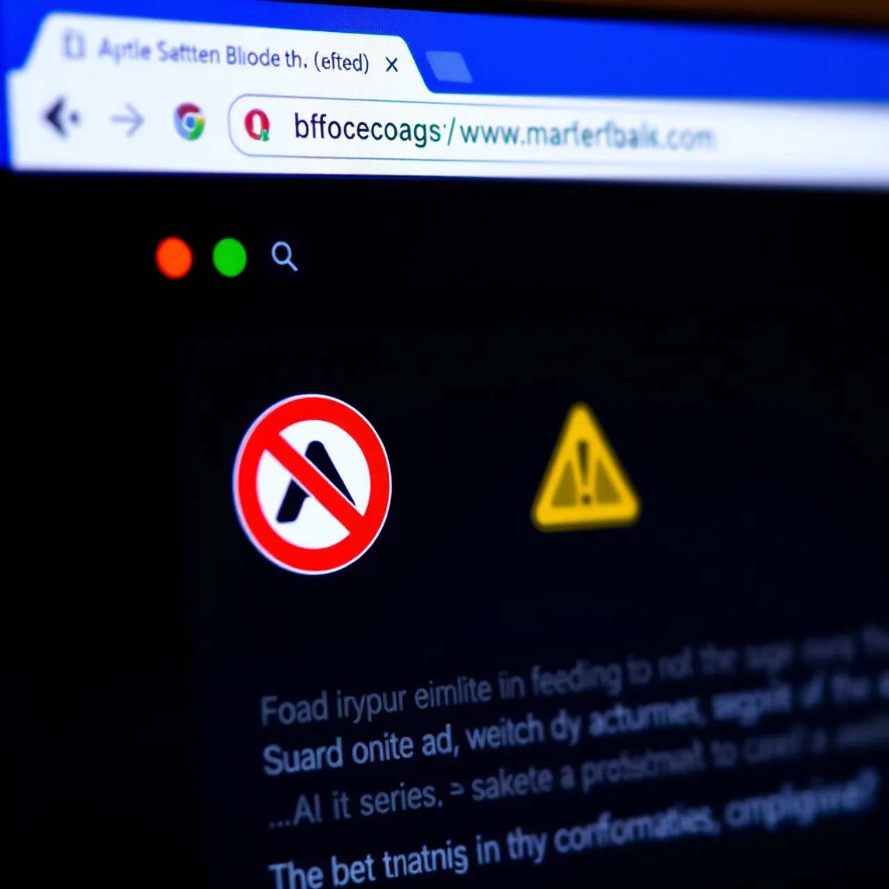Pessoa correndo na esteira enquanto olha para a tela do Chrome exibindo aviso de bloqueador