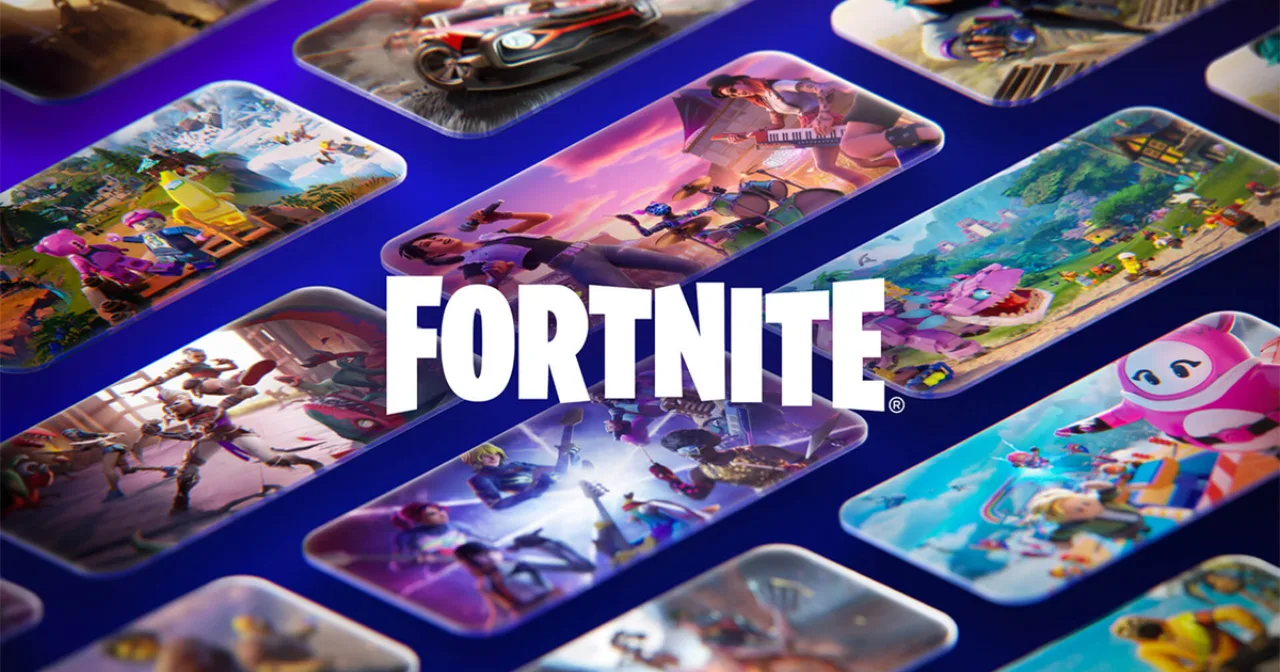 Logotipo da Epic Games ao lado do Unreal Engine, com um rosto de Metahuman sobreposto a um cérebro digital