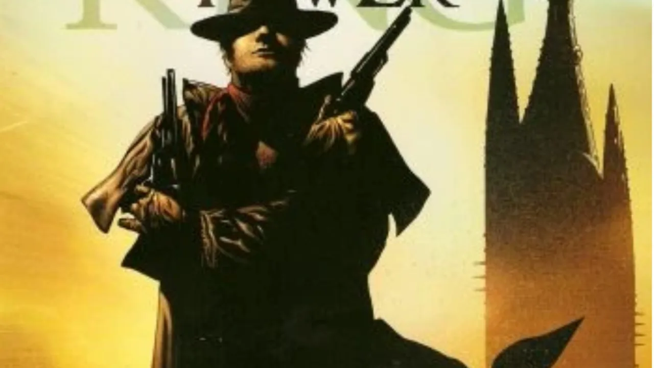 Cover da minissérie The Dark Tower: The Gunslinger Born, com logo Marvel e Roland de chapéu e pistola