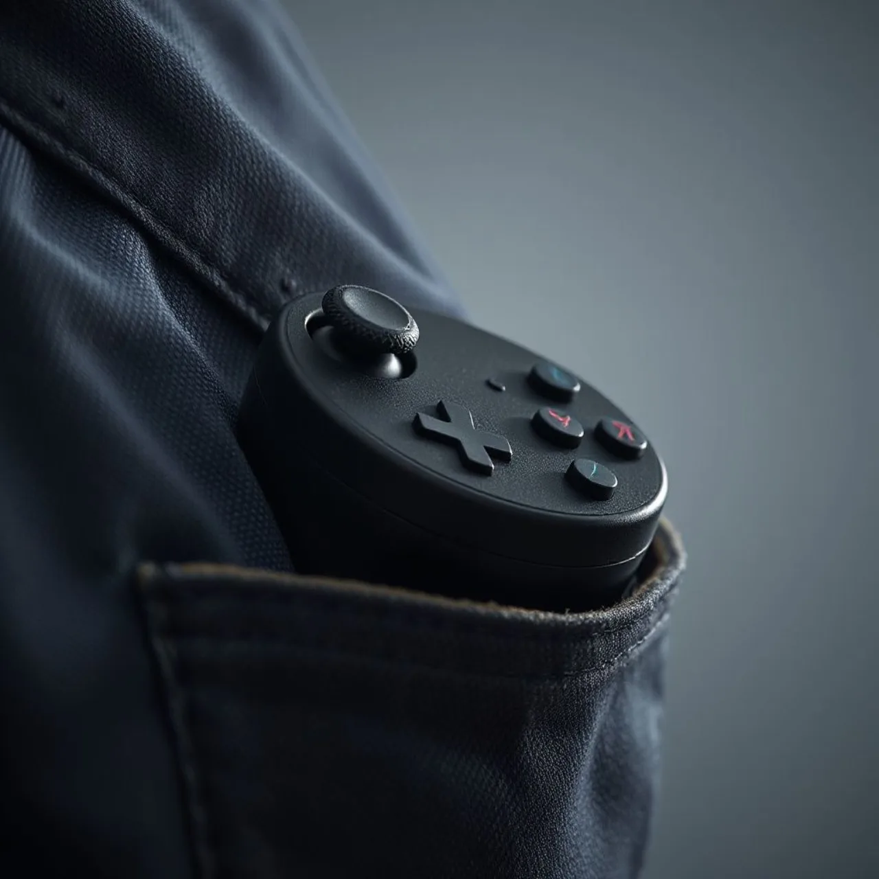 Controle Xbox Nano compacto nas mãos de uma pessoa, mostrando botões e logotipo da Xbox