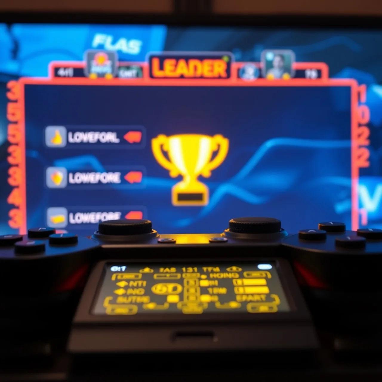 Jogador segurando controle Xbox, vestindo roupa de treino, ao lado de halteres e garrafa de água