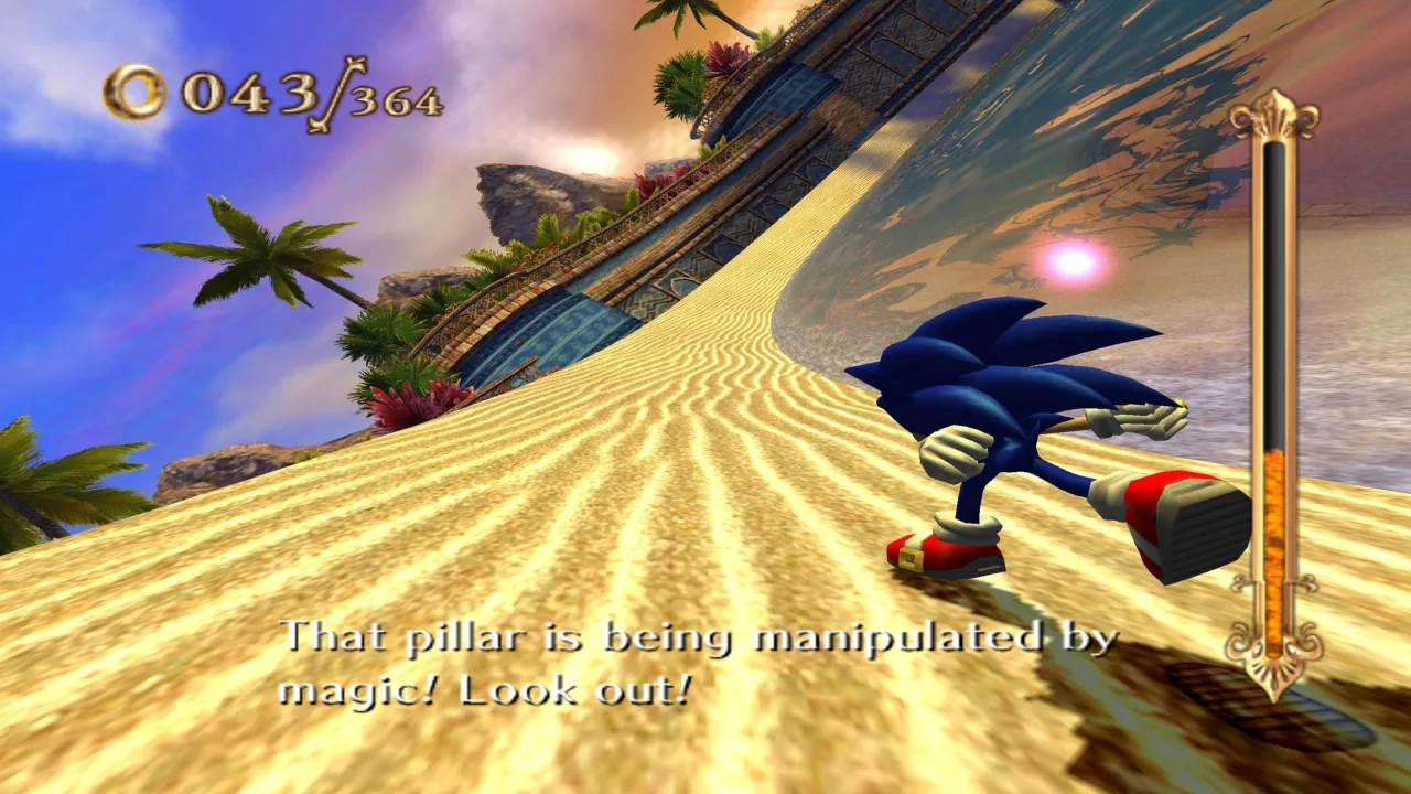 Cena do jogo Sonic and the Secret Rings