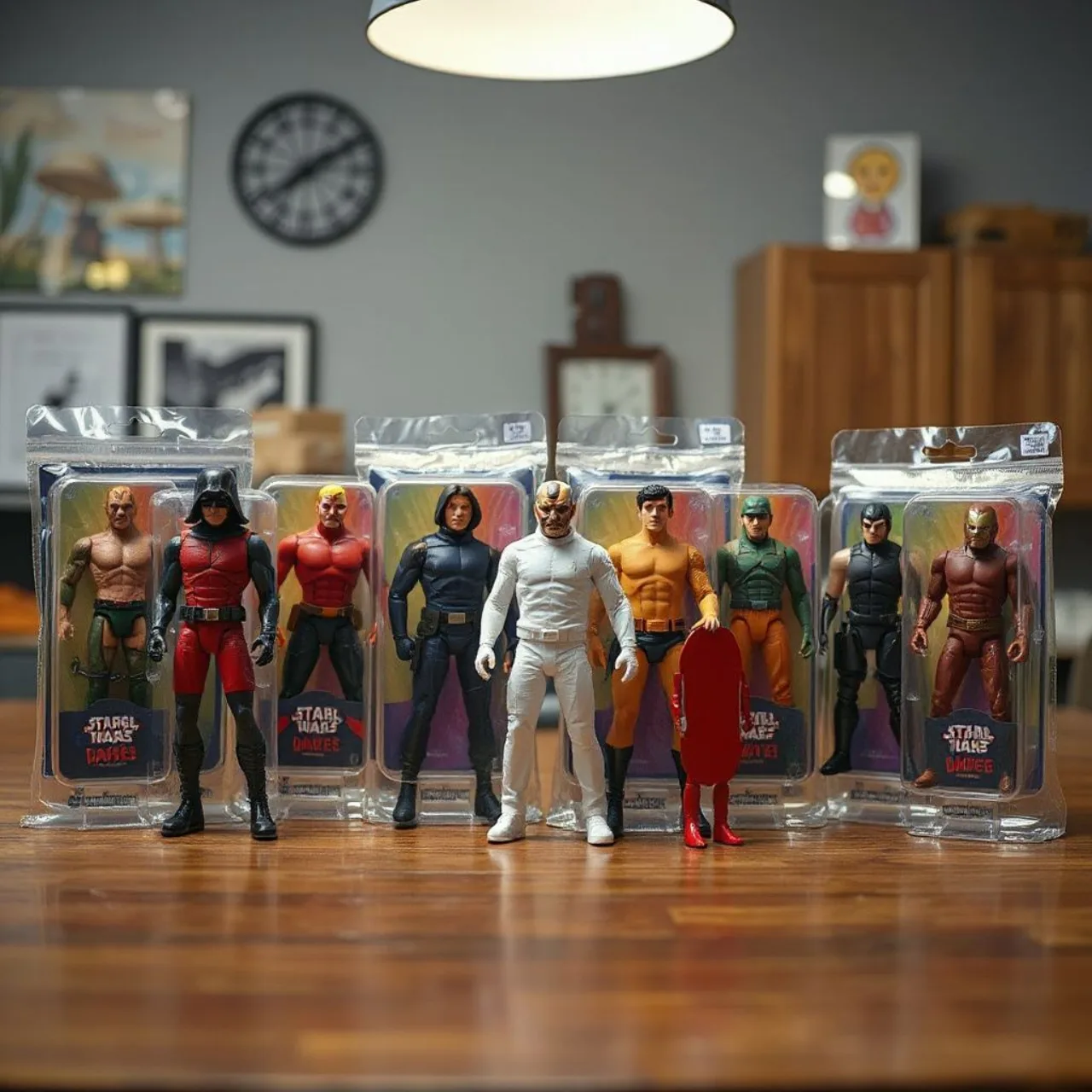 Várias action figures da linha G.I. Joe 25th Anniversary expostas em caixa, ao lado do logo da Heritage Auctions
