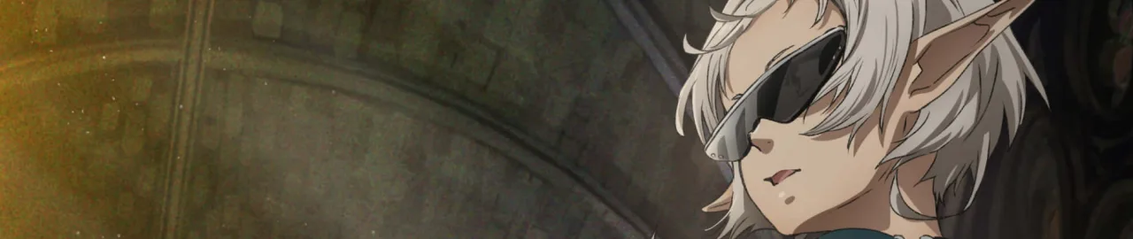 Jovem em roupa esportiva faz alongamento ao lado de um pôster da terceira temporada de Mushoku Tensei