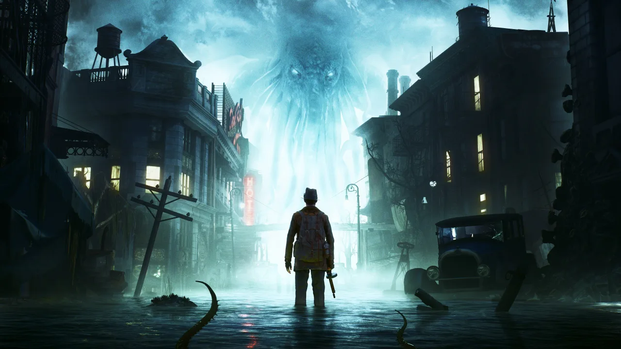 Cena do jogo The Sinking City