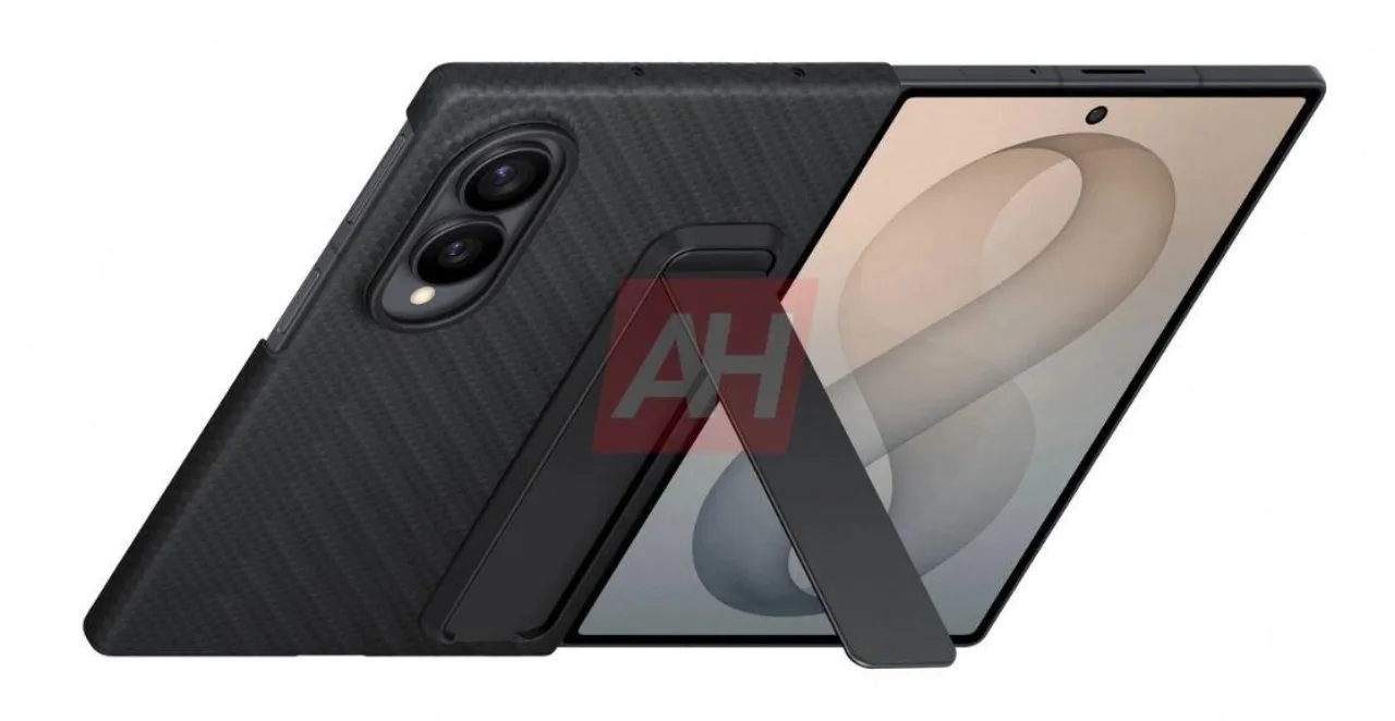 Pessoa fazendo agachamento com halteres, usando smartwatch Samsung Galaxy Z Fold 8 na mão