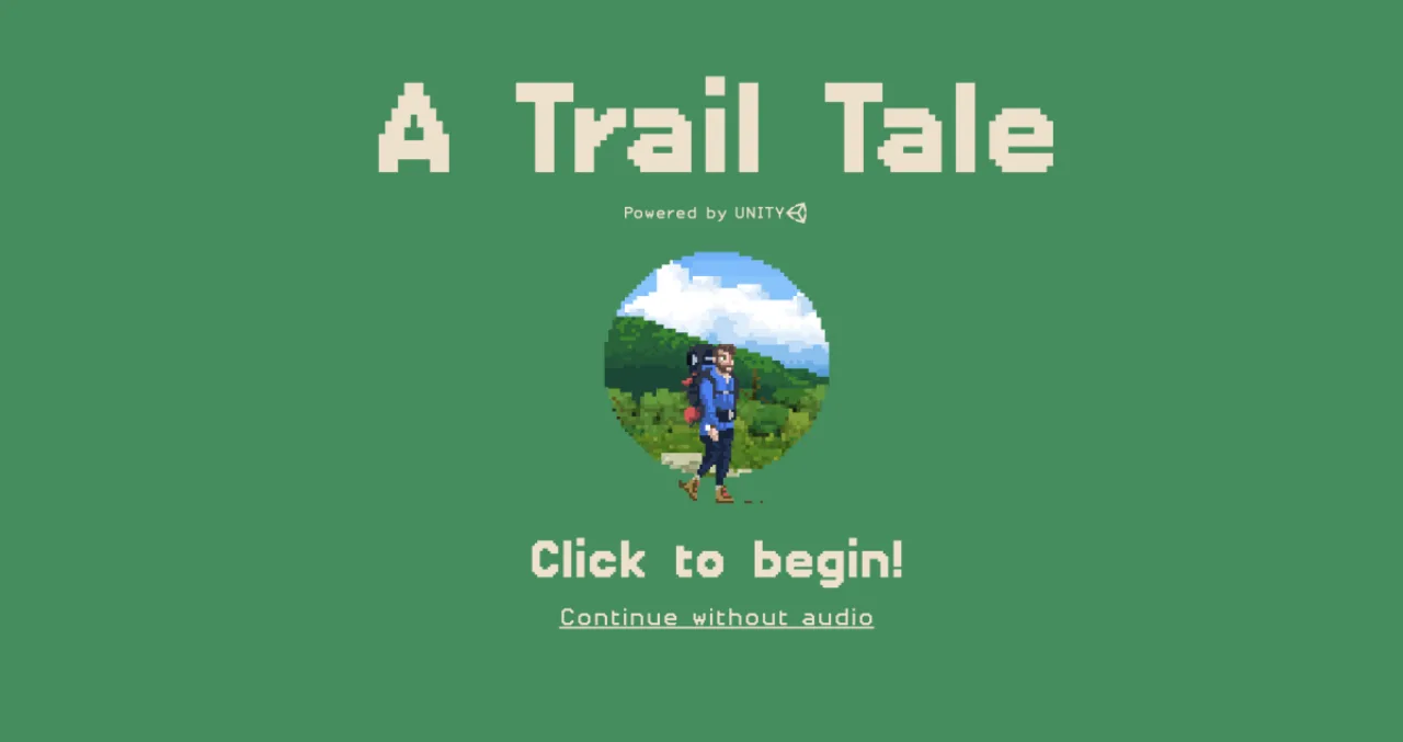 Corredor de trilha com mochila, garrafa d'água e smartphone exibindo o app Trail Tale, ao fundo mata verde