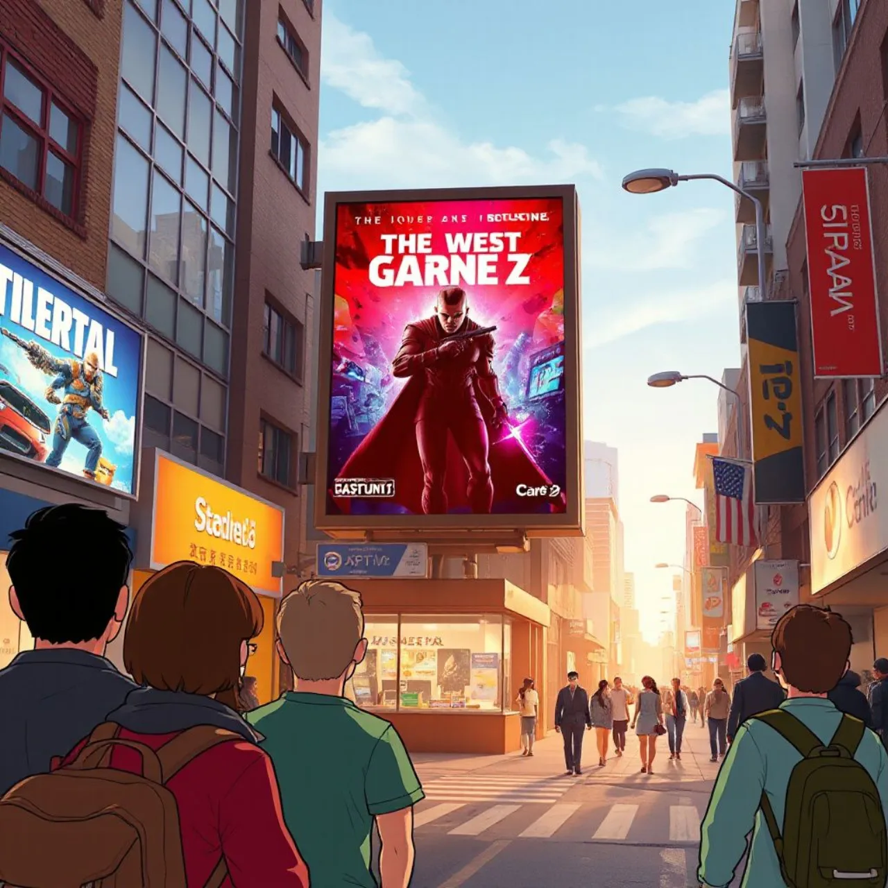 Cartman, Kyle, Stan e Kenny assistem a tela com o logo de GTA 6 enquanto comentam a nova temporada de South Park