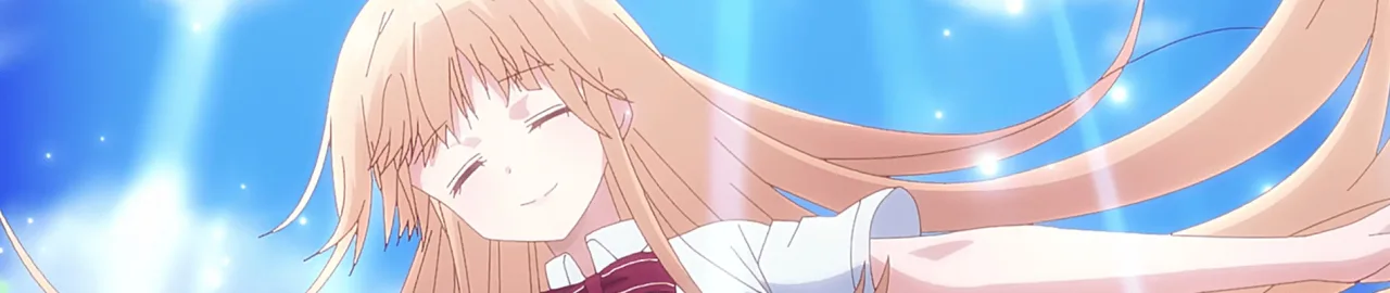 Jovem praticando alongamento ao ar livre, usando fone de ouvido, com um tablet exibindo a capa do anime ao fundo