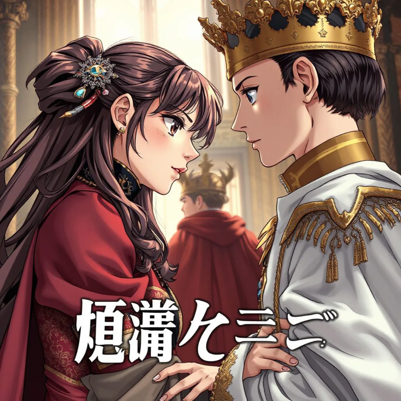 Capa do volume 10 de I Don't Want to Be Killed by You, My Crown Prince! mostra heroína e príncipe no palácio