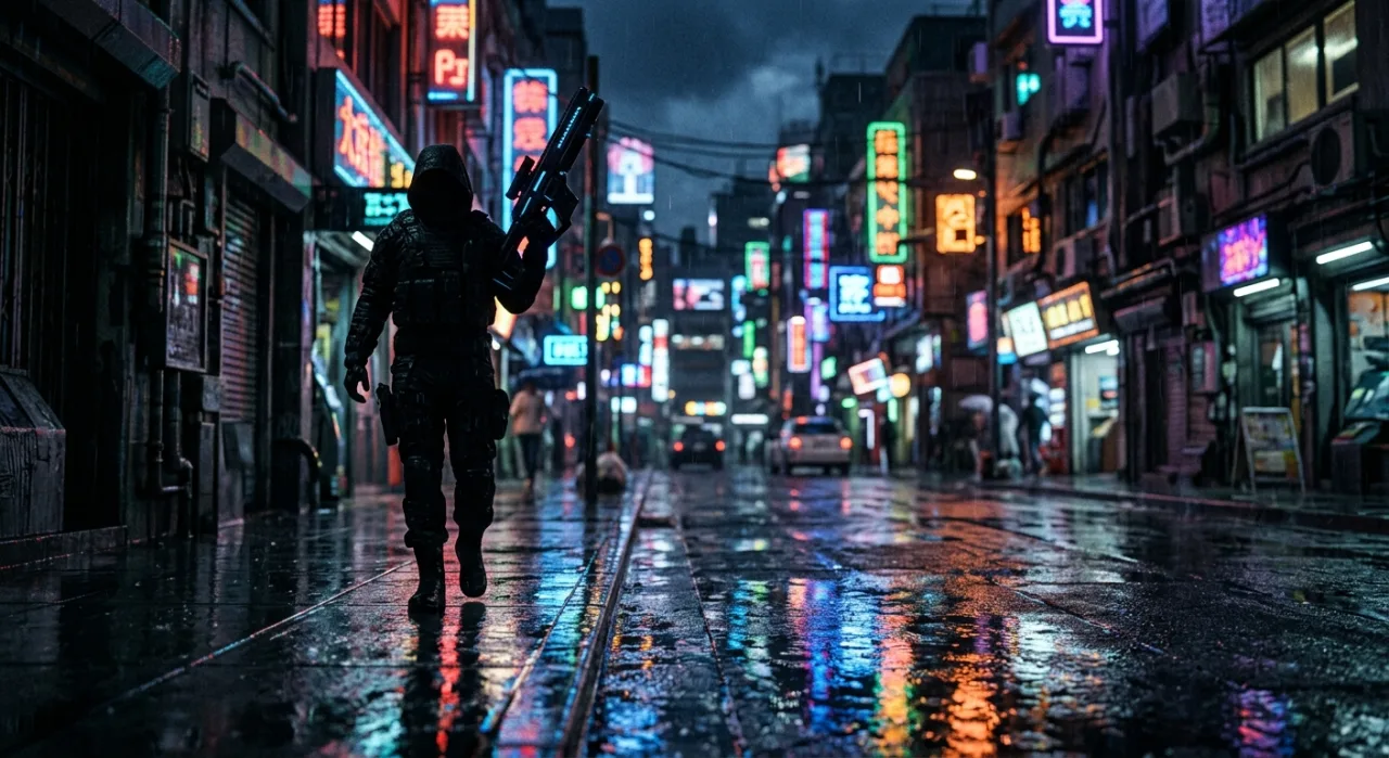 Jovem em camiseta temática de Murciélago faz flexões, segurando garrafa d'água e com fones, ao fundo poster do anime