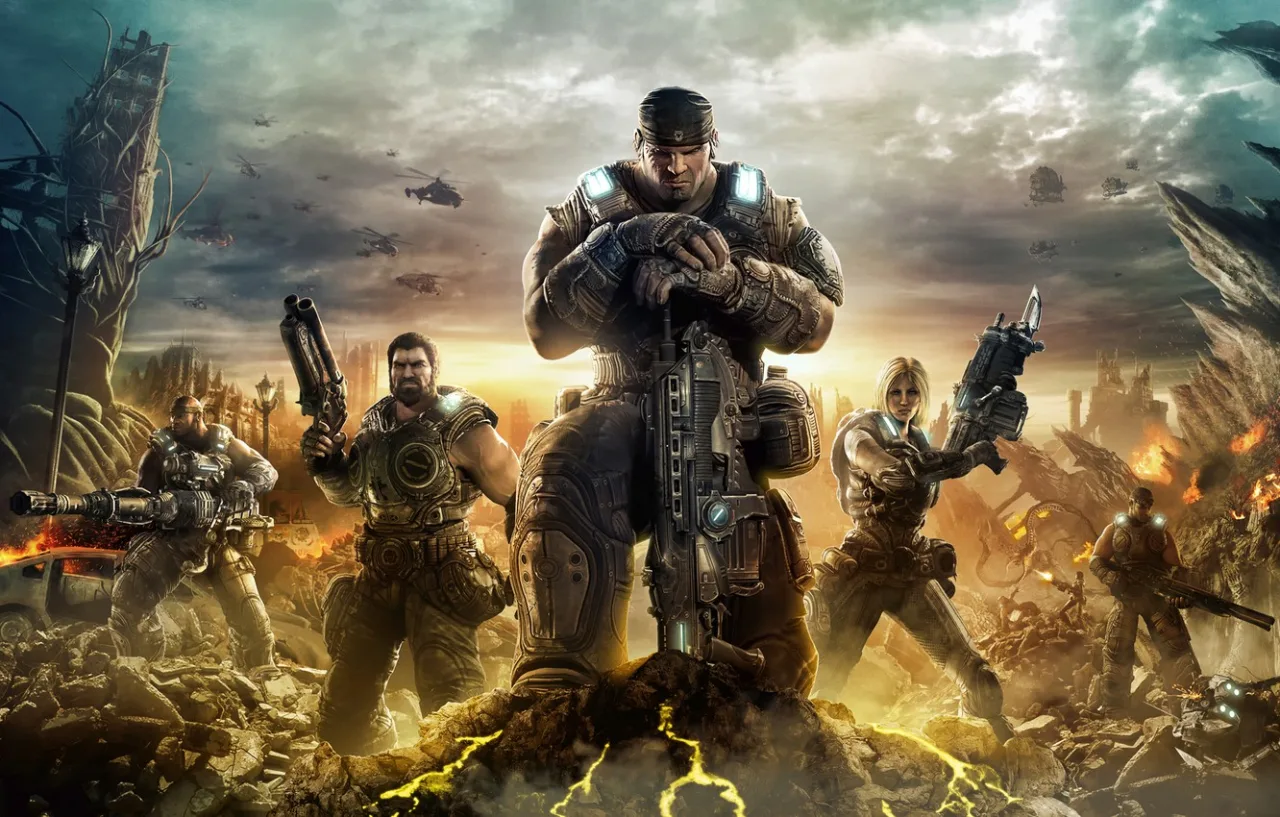 Cena do jogo Gears of War 3