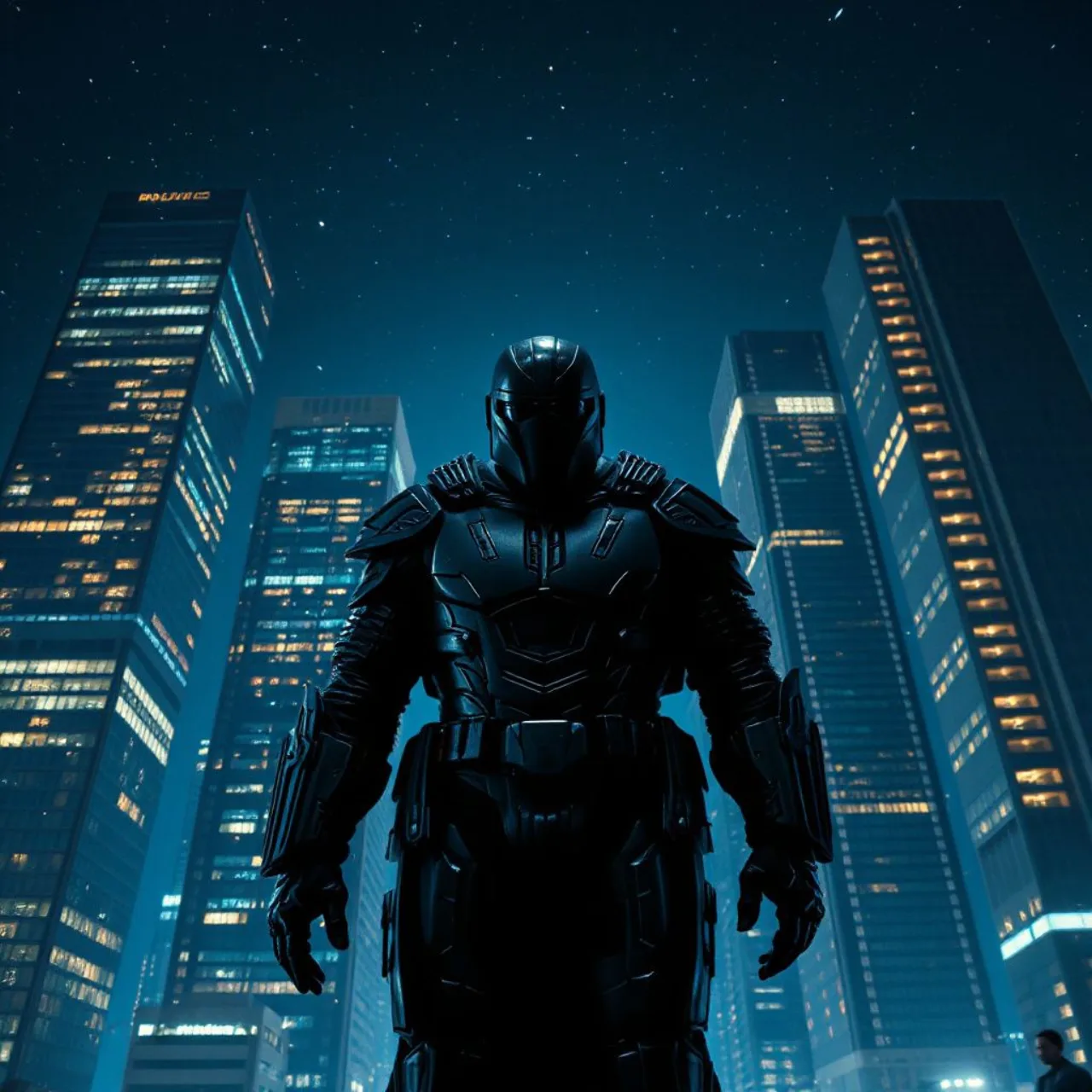 Homem musculoso vestindo capa preta estilo Batman levanta barra ao lado de escudos dos Vingadores na academia