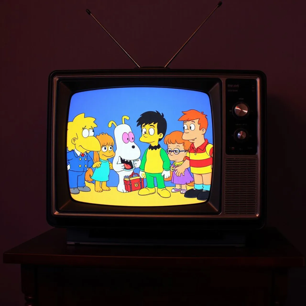 Pac-Man amarelo correndo em um labirinto colorido, com o logo vintage da série e o ícone do Tubi ao fundo