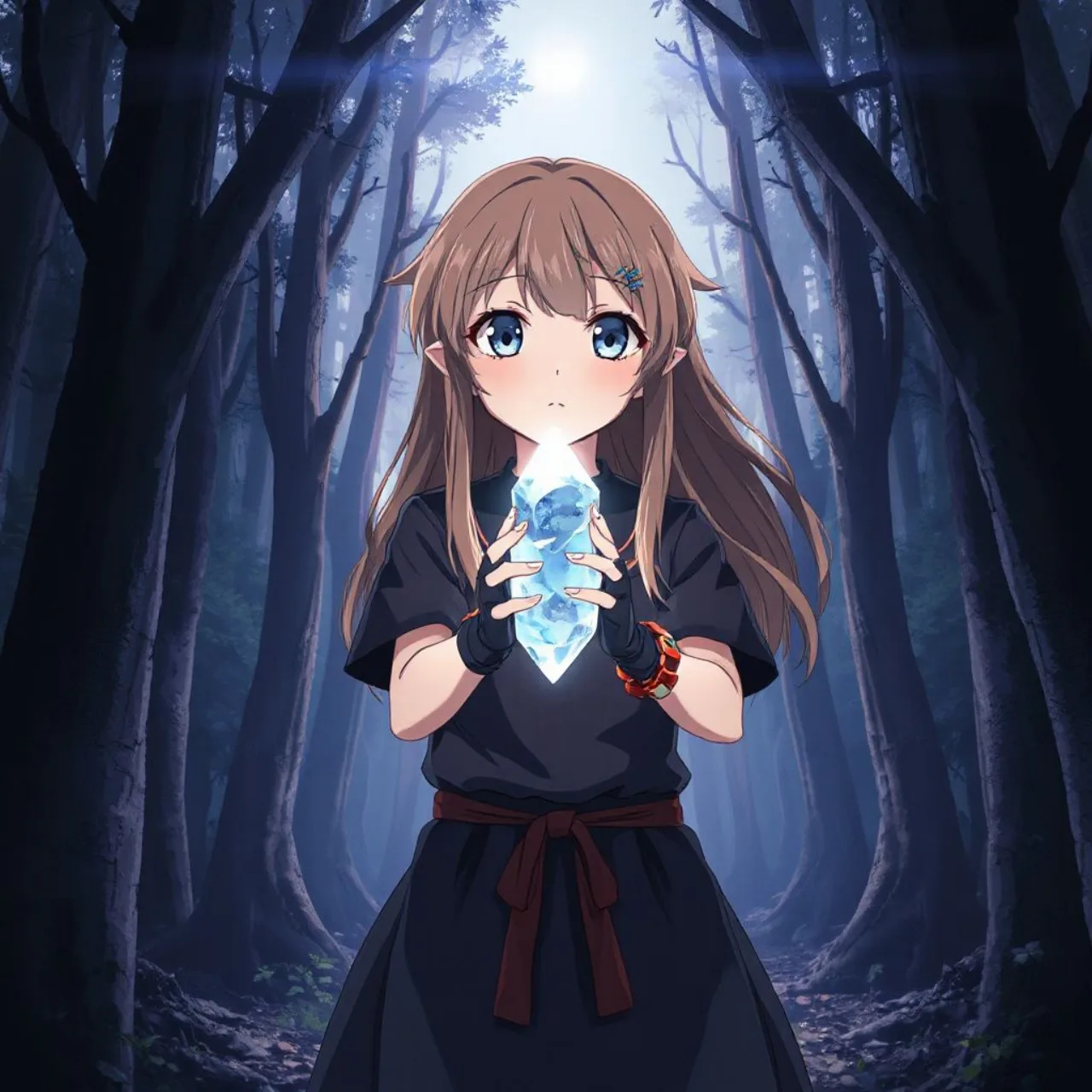Alicia, uma guerreira de cabelos rosa, empunha uma espada luminosa diante do logo de Otome Heroine's Fight for Survival