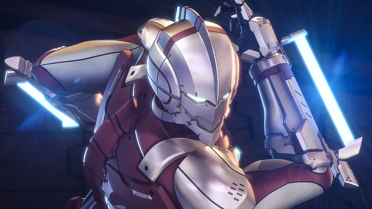 Um fã em camiseta temática de Ultraman faz flexão, segurando o volume hardcover recém‑lançado sobre o peito