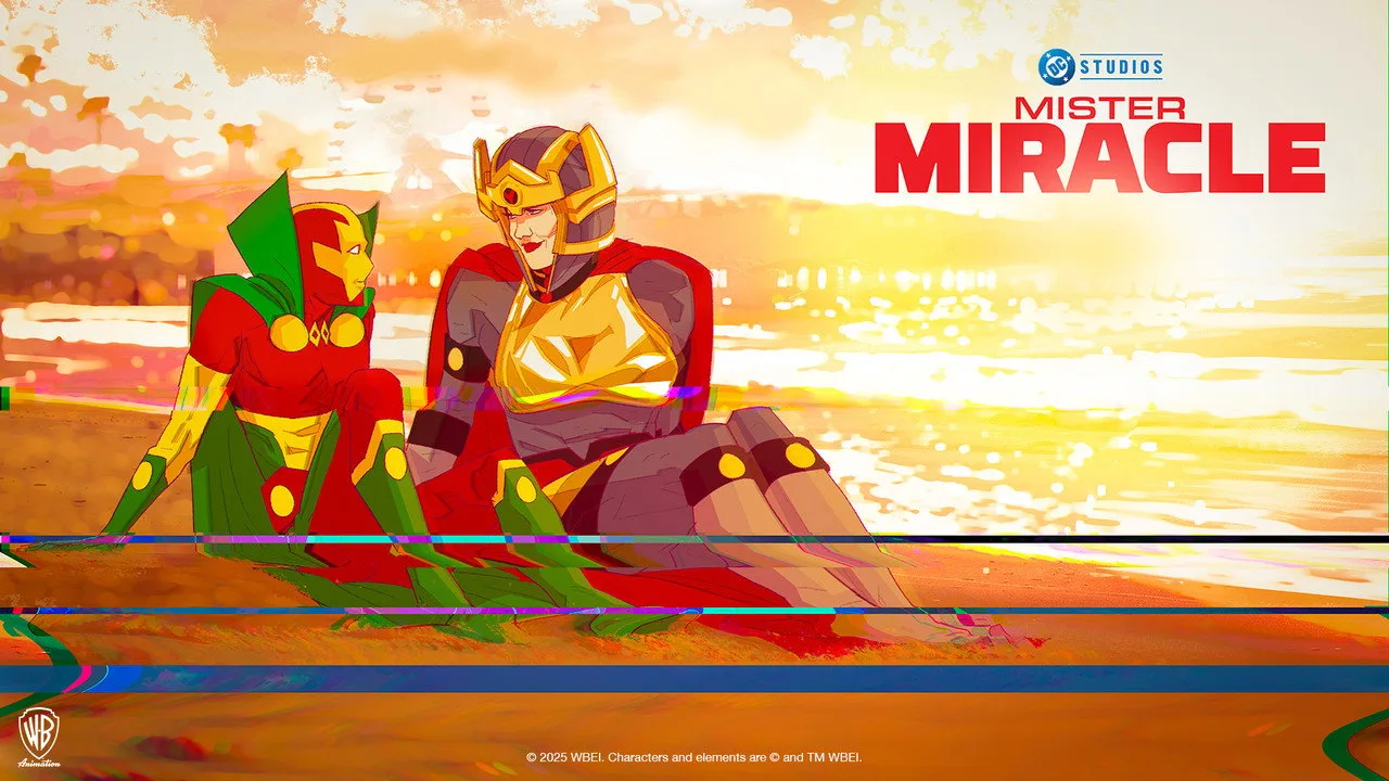 Atleta em argolas sob luz neon, representando o vigor físico exigido por Mister Miracle e Sex Criminals