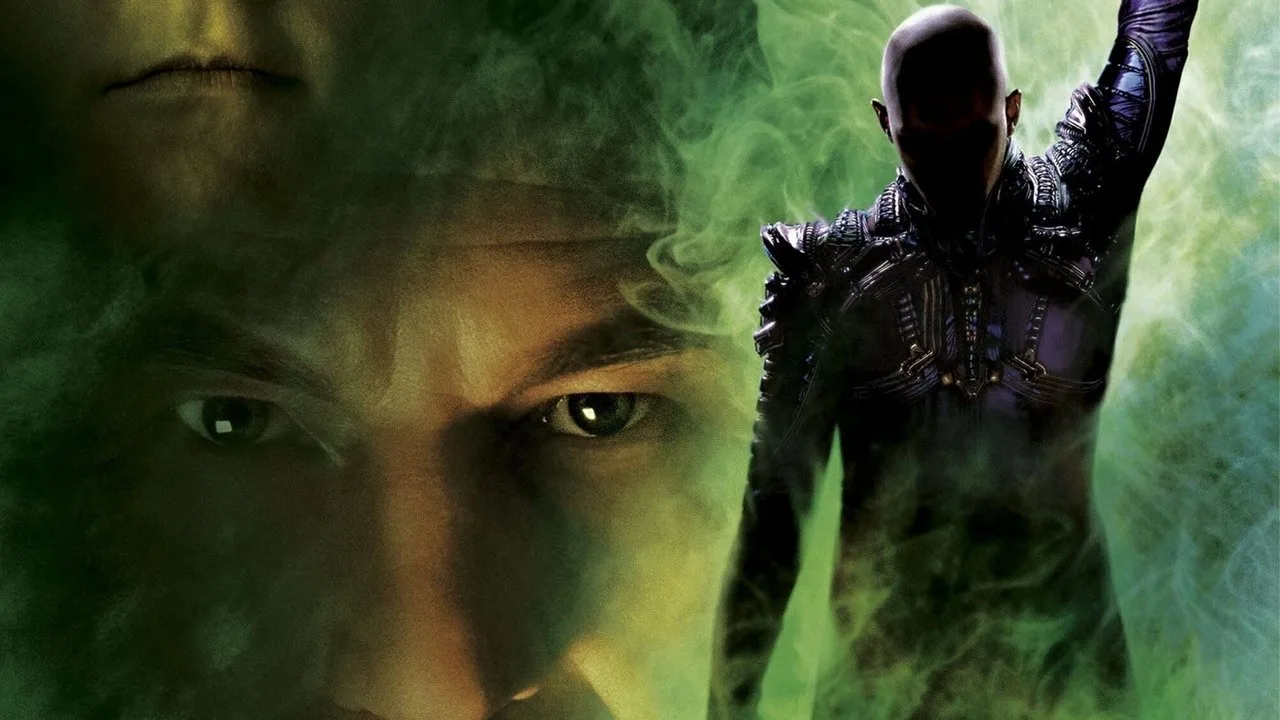Atleta em roupa de ginástica correndo na esteira, segurando tablet que exibe cena de Star Trek: Nemesis