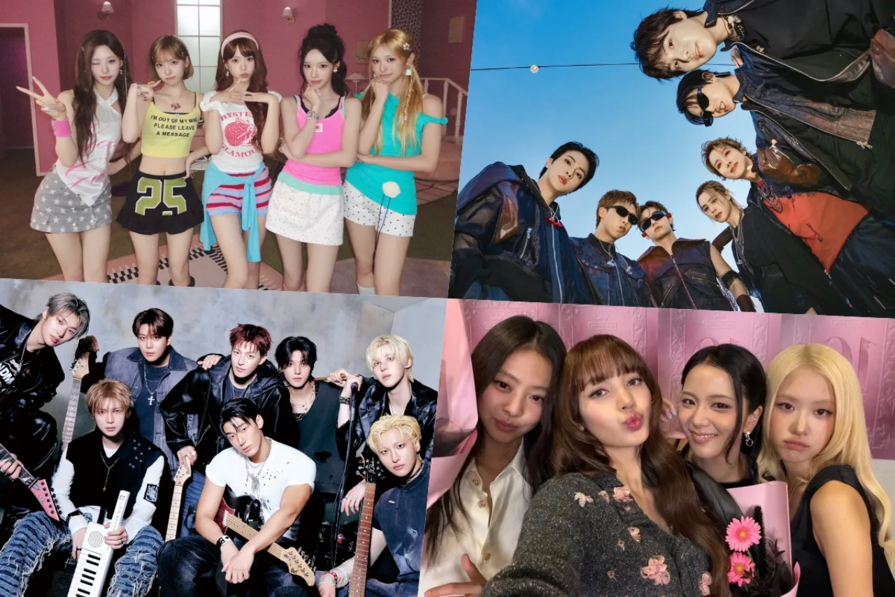 Gráfico de barras mostrando RESCENE em primeiro lugar, seguido por BTS e BLACKPINK, com seus pontos de reputação