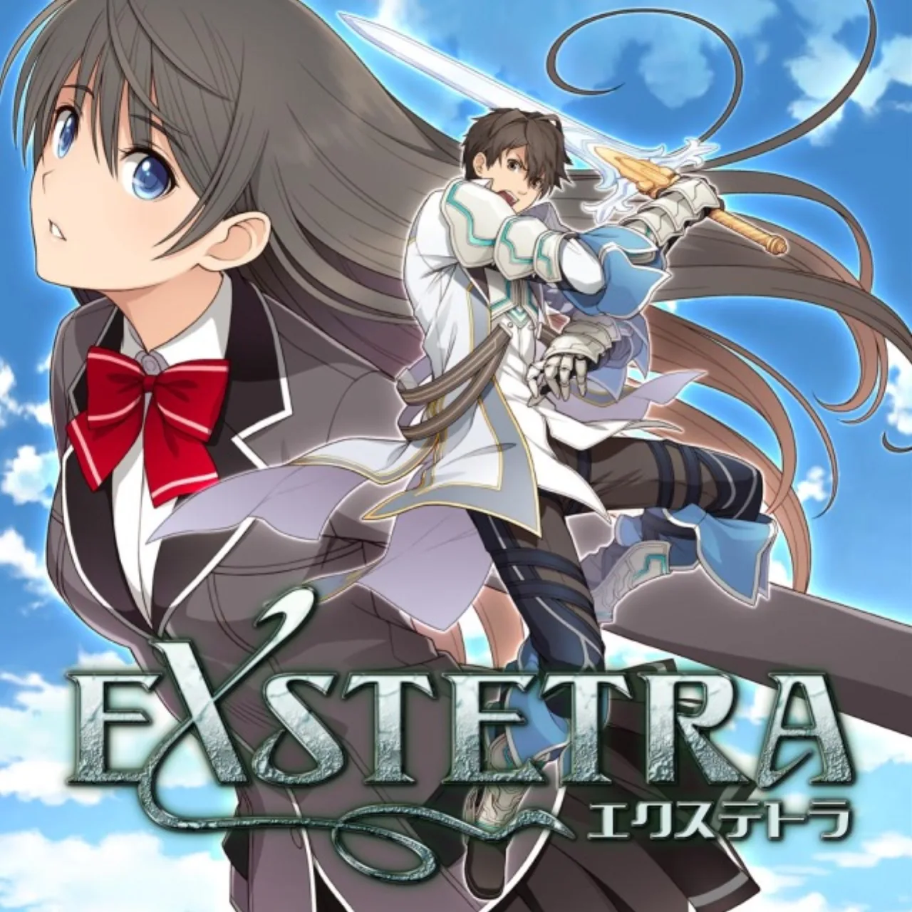 Personagem de fantasia em pose de combate segurando uma espada brilhante em um cenário de RPG épico