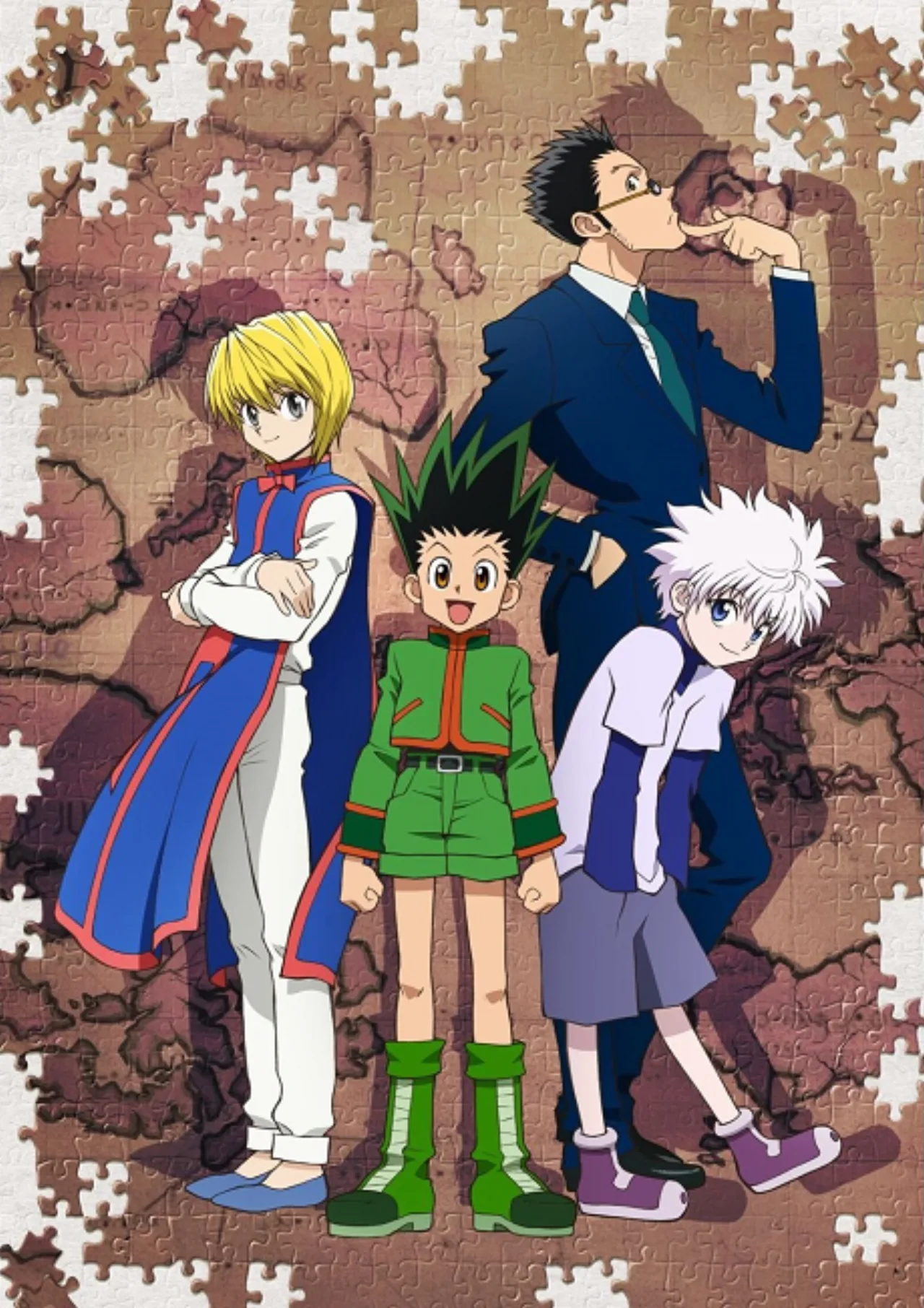 Jovens em roupas esportivas, sentados em colchonetes, folheando o novo capítulo de Hunter x Hunter