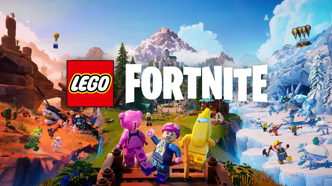 Caixas coloridas dos sets LEGO Super Mario, The Legend of Zelda, Animal Crossing e Sonic ao lado de mini‑figuras temáticas