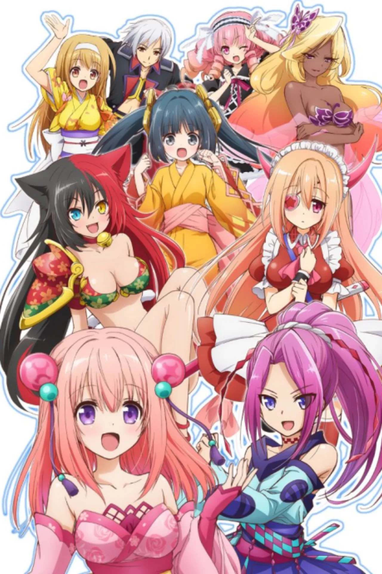 Ilustração dinâmica dos espadachins Tanjiro e Zenitsu em pose de combate com suas espadas Nichirin em destaque