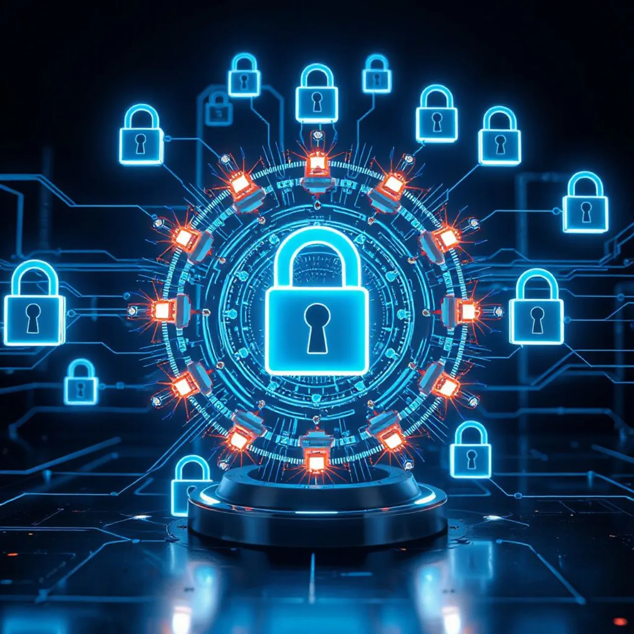 Logotipo da Google ao lado do símbolo da Gemini, com silhueta de hacker em frente a telas exibindo códigos e três logos corporativos