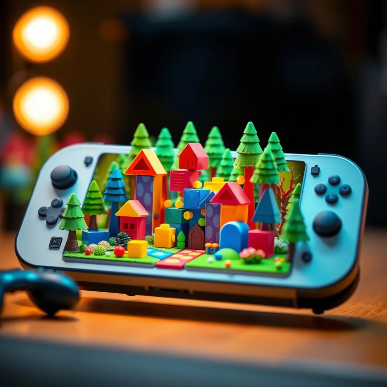 Um jogador concentrado, sentado no sofá, segurando o controle do Switch enquanto faz alongamento de braços