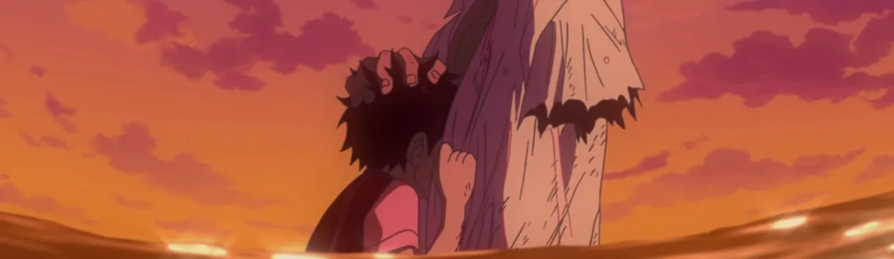 Jovem vestindo camiseta de One Piece levanta halteres ao lado de uma pilha de mangás coloridos
