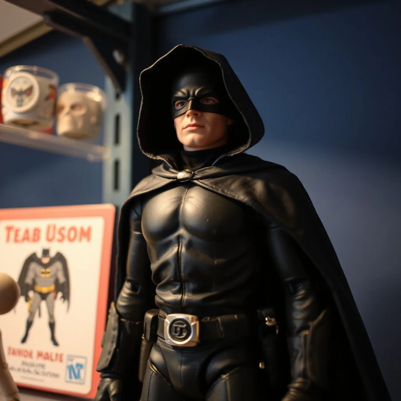 Figura de ação Kenner do Fantasma de Batman com a cabeça revelada, mostrando o vilão do filme Mask of the Phantasm