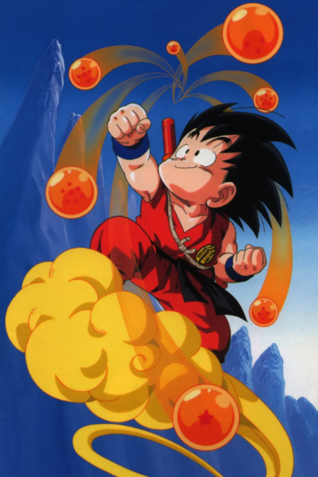 Idoso musculoso vestindo roupa de treino, segurando halteres, ao estilo Goku envelhecido