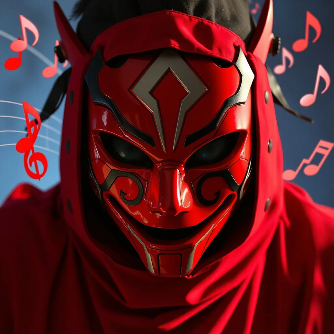 Cena da abertura de The Vermilion Mask com a logo do anime e o título da música Firestarter ao fundo