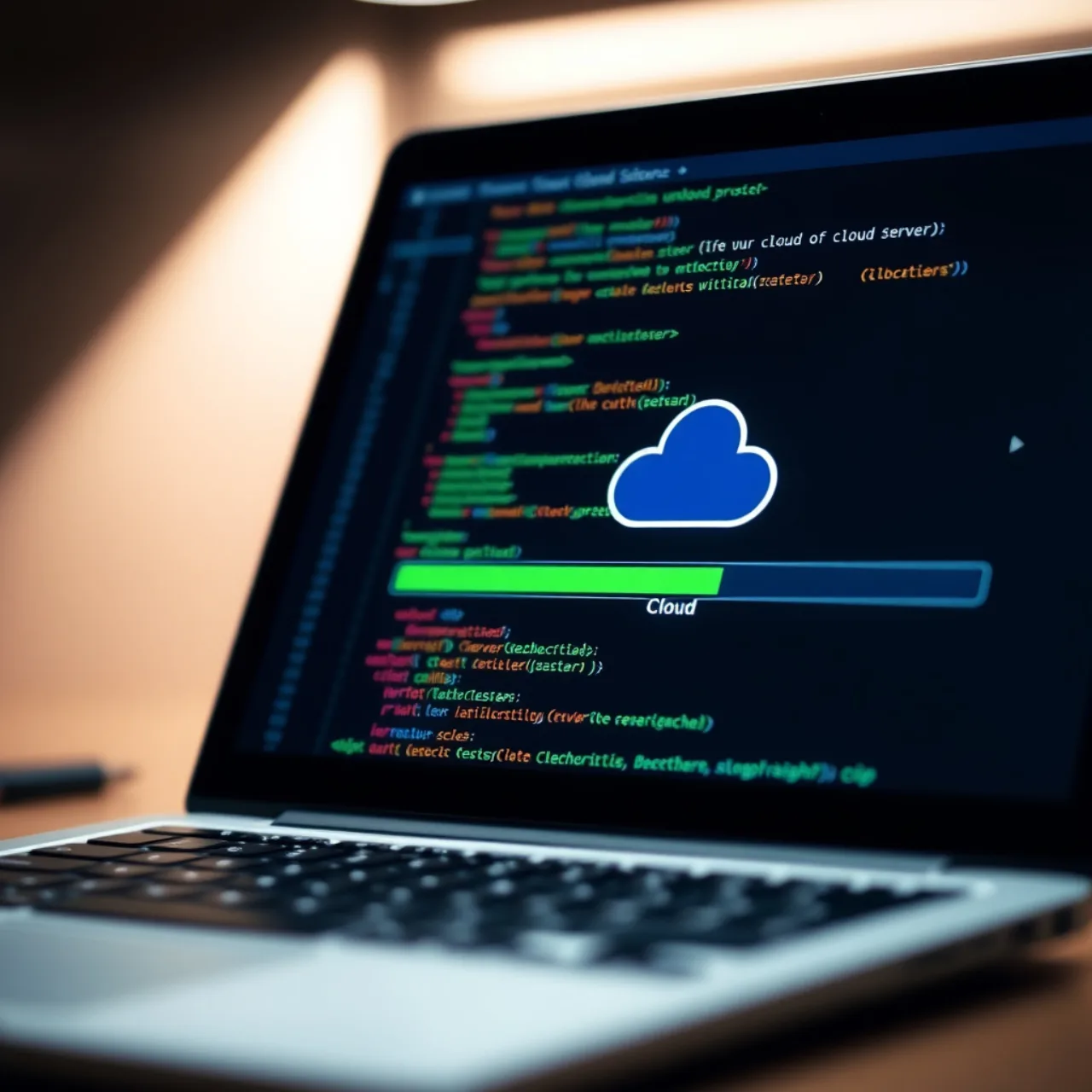 Programador em roupa de treino fazendo flexões ao lado de um laptop aberto mostrando linhas de código