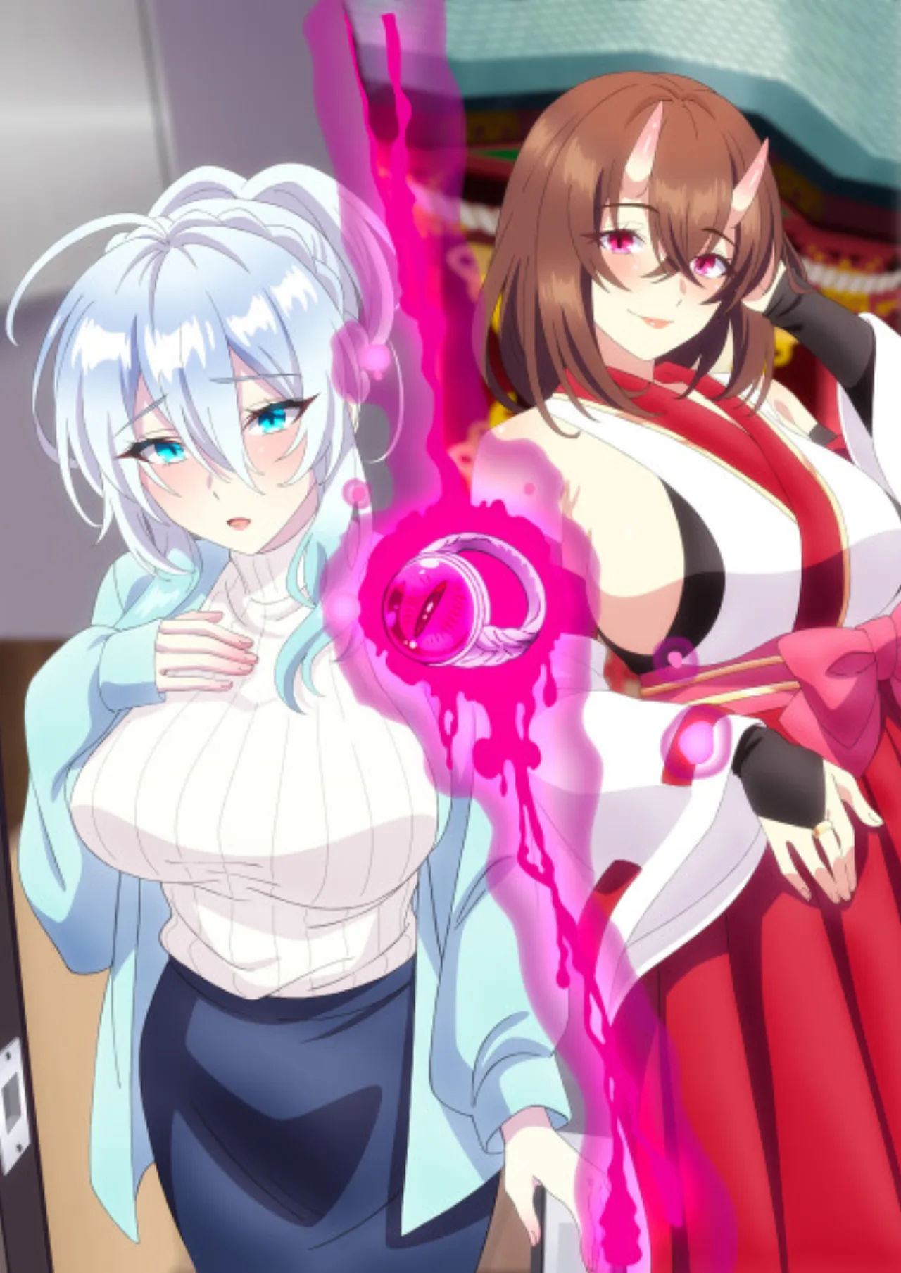 Cena do anime The Shy Snow Woman and the Cursed Ring