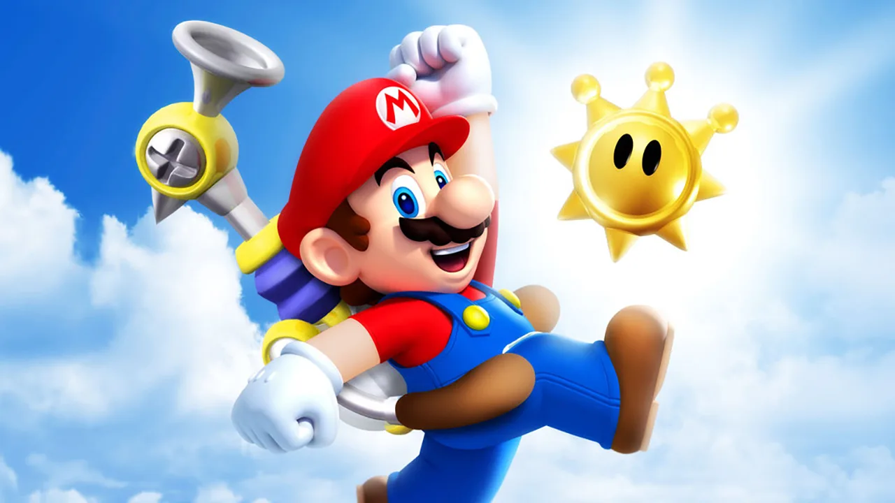 Jogador(a) suando, segurando o Nintendo Switch, enquanto faz agachamento com garrafa d'água ao lado