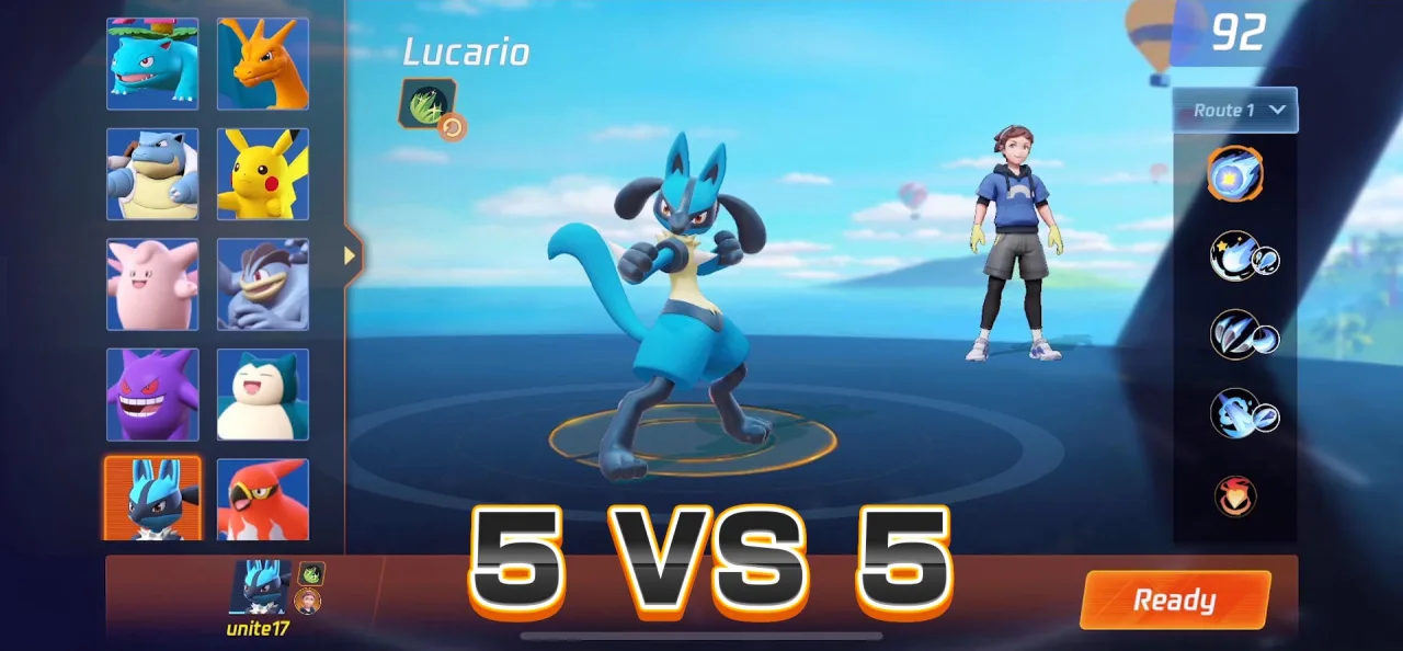 Cena do jogo Pokémon Unite