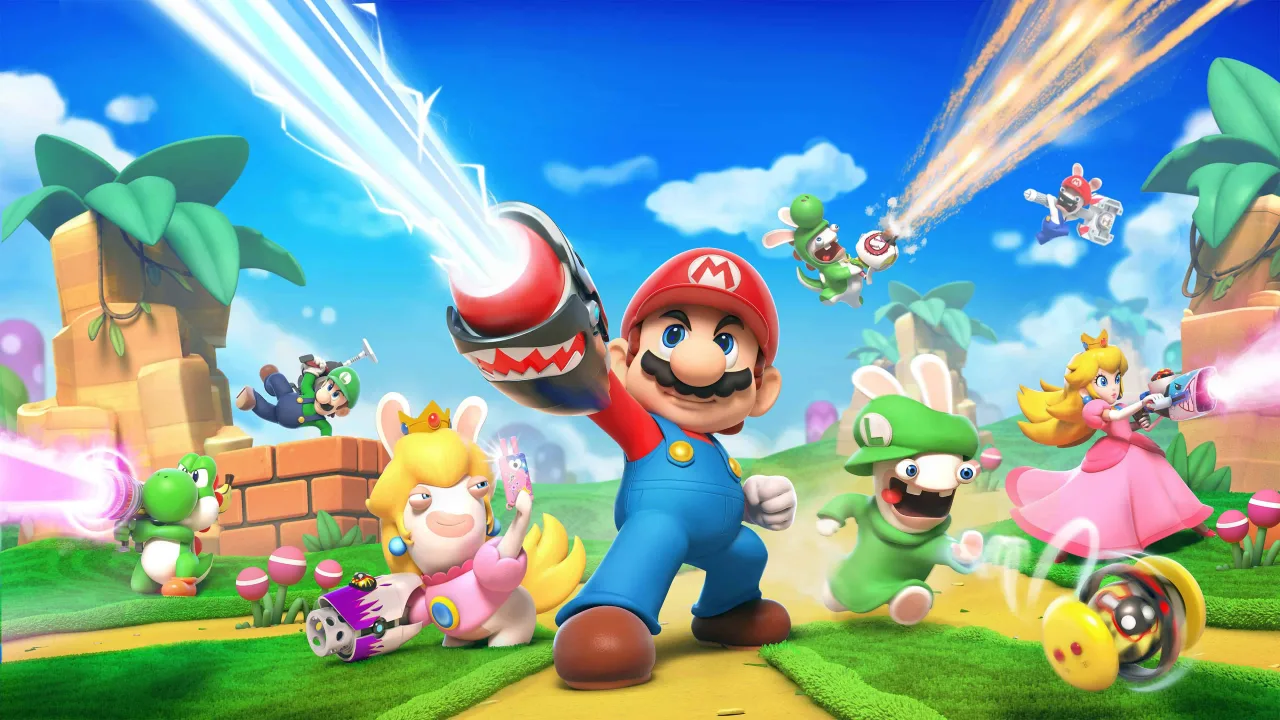 Cena do jogo Mario + Rabbids Kingdom Battle