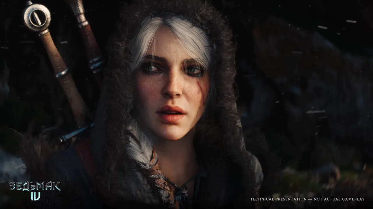 Jovem em camiseta de The Witcher faz agachamento segurando controle, garrafa d'água ao lado
