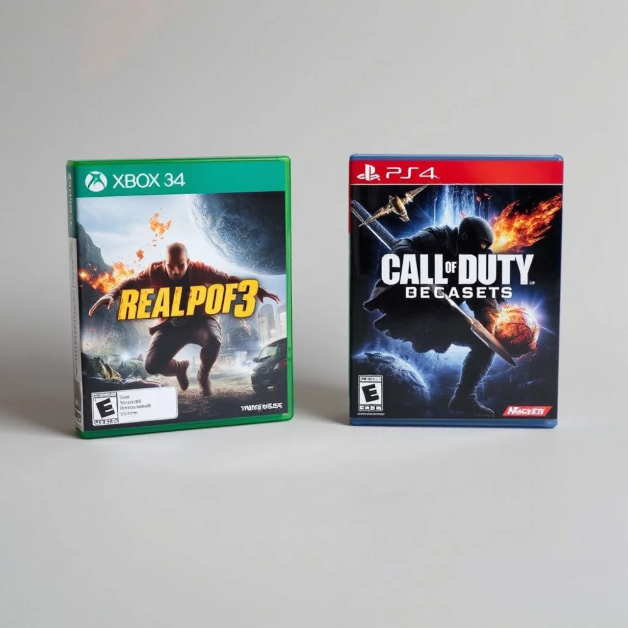 Capas de Wii Sports Resort (Japão, Europa e EUA) exibidas lado a lado, com um troféu ao centro